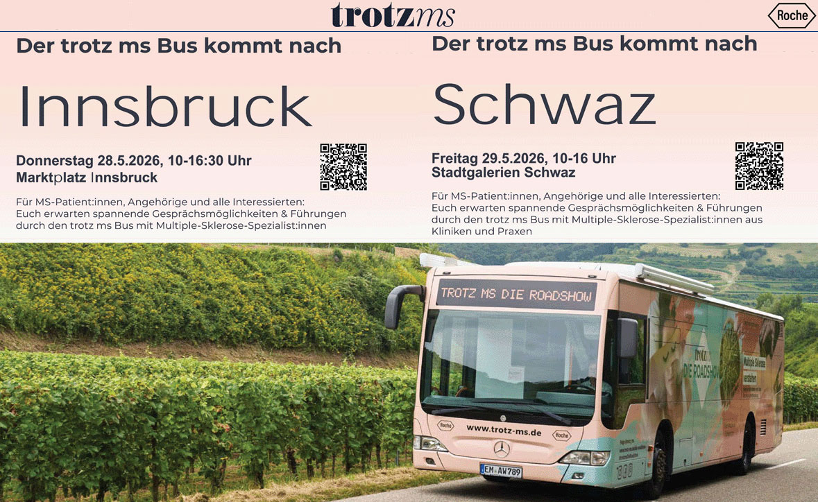 Infobus der Trotz MS Roadshow 2026 in Tirol